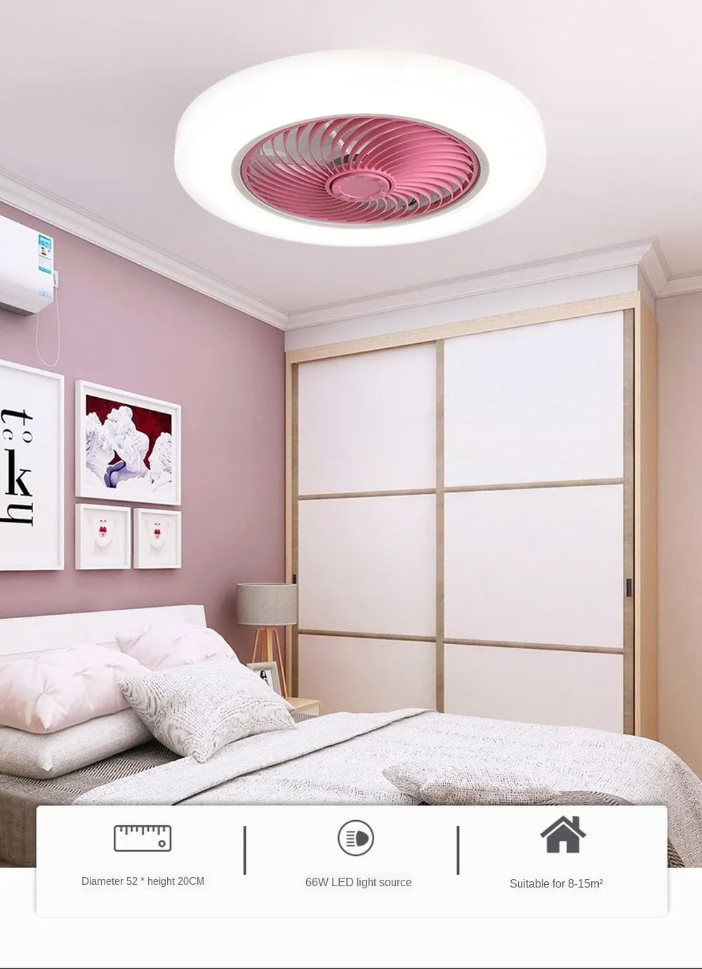 Modern Lux Flush Mounted Silent Retractable Fan Light