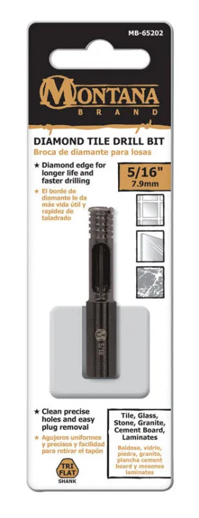 Montana Brand 5/16 in. Alloy Steel Drill Bit 3-Flat Shank 1 pc