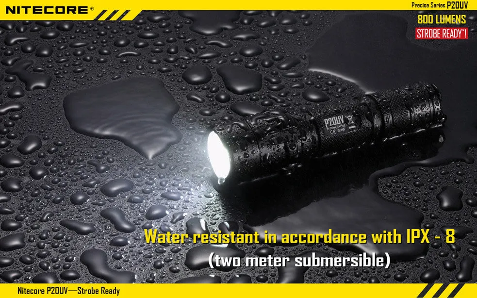 Nitecore P20UV CREE XM-L2 LED Flashlight - 800 Lumens  Runs on 2 x CR123A or 1 x 18650 Battery