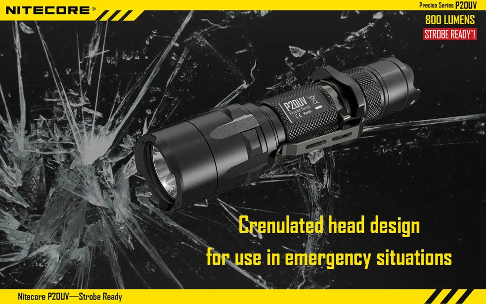 Nitecore P20UV CREE XM-L2 LED Flashlight - 800 Lumens  Runs on 2 x CR123A or 1 x 18650 Battery