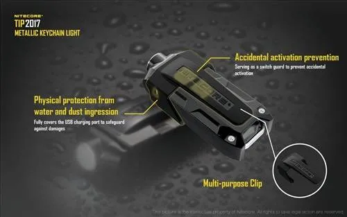 Nitecore TIP 2017 360 Lumen Rechargeable Keychain Flashlight