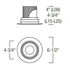 Nora NRM2-519L25 5" Marquise II LED Adjustable Regressed Reflector Trim, 2500 lm