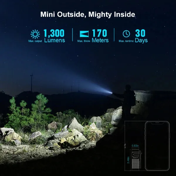 OLIGHT BATON4KITODG Baton 4 Powerful EDC Flashlight 1300 Lumens - OD Green - Premium (With Charging Case)