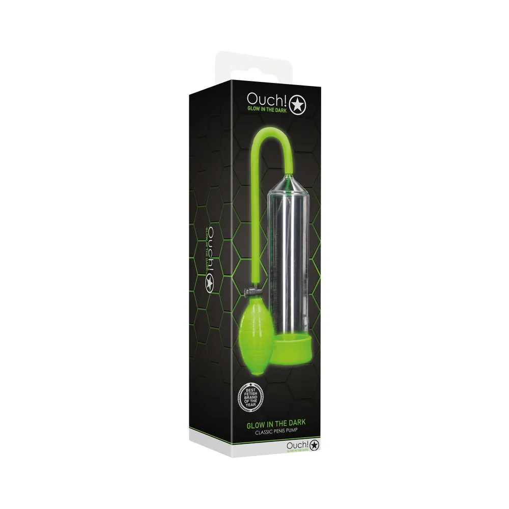 Ouch! Glow in the Dark Classic Penis Pump Neon Green