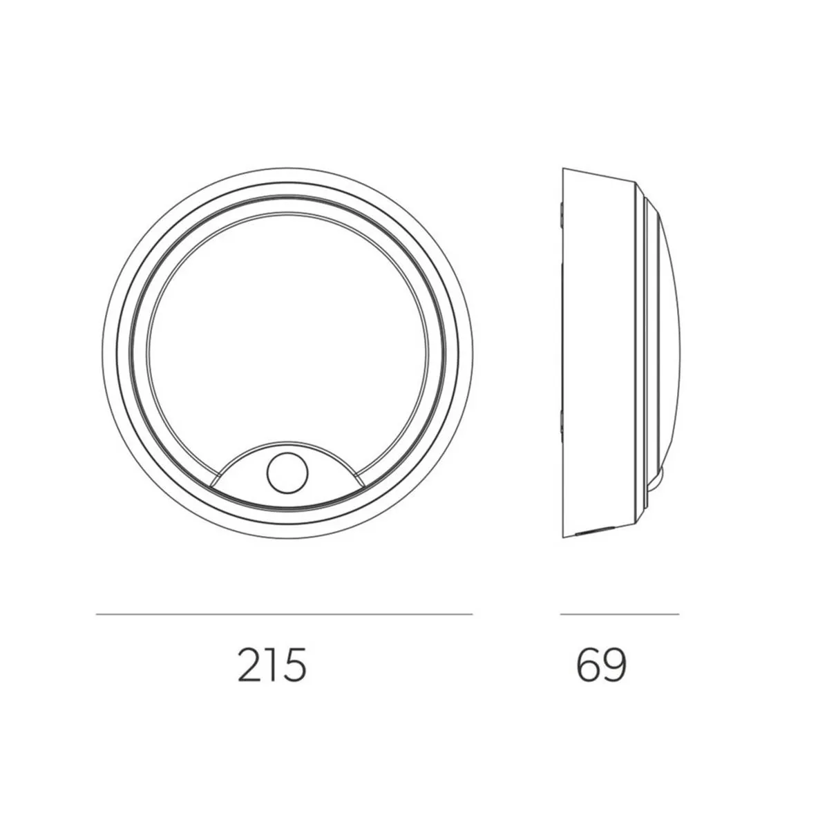 Outdoor LED Bulkhead Round Wall Ceiling With PIR Sensor White 12.5W 1100lm