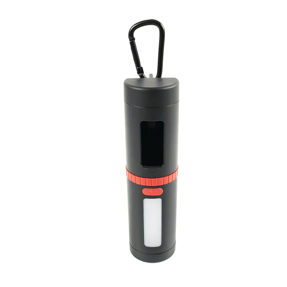 Outdoor pet supplies Led explosion-proof flashlight multifunctional pet waste bag dispenser