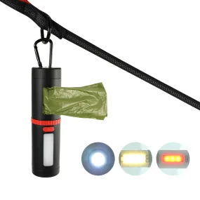 Outdoor pet supplies Led explosion-proof flashlight multifunctional pet waste bag dispenser