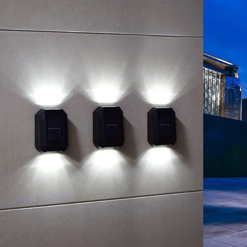 Outdoor Solar Square Light Control Sensor LED Waterproof Garden Wall Sconce Lamp