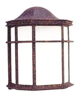 Outdoor Wall Lantern Rust Finish 8 X 10 Inch  Uses (1) 13-Watt Fluorescent Lamp