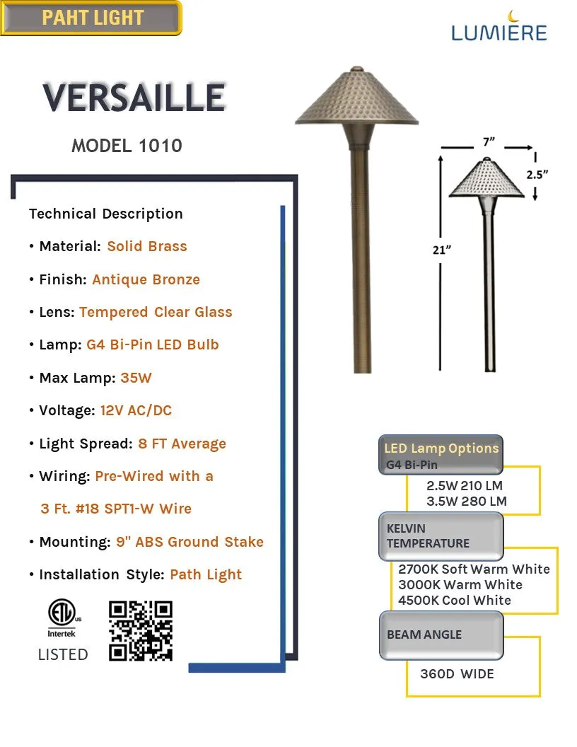 Pack II - Solid Cast Brass Pathway & Spotlight | Professional Outdoor Landscape Lighting