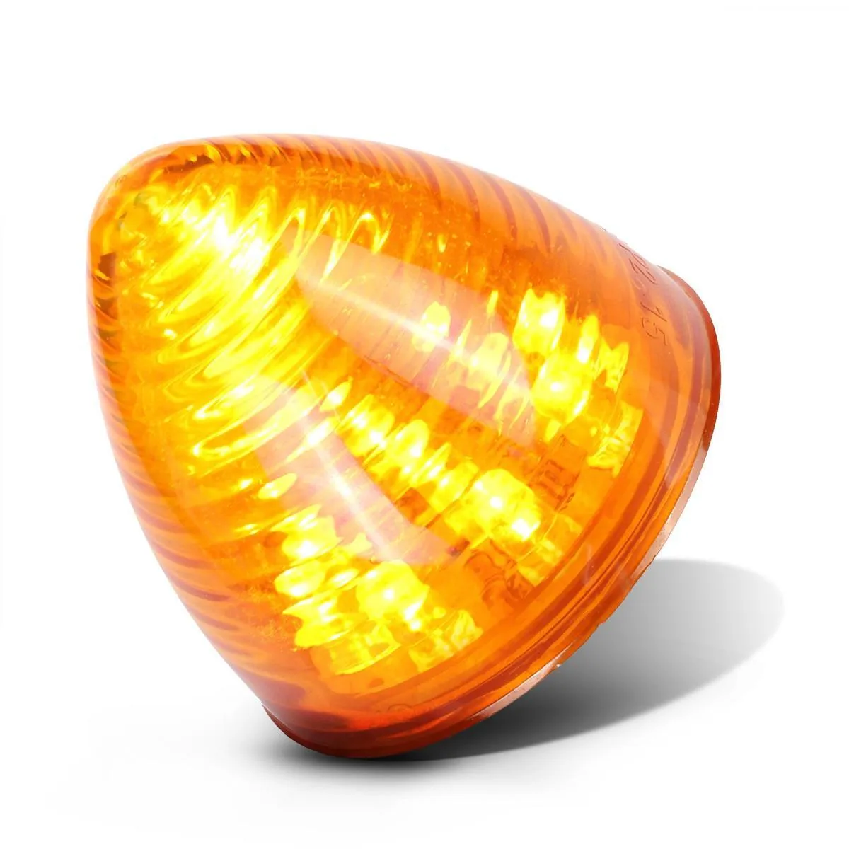 Partsam 10 Amber 2" Round Side Marker Light Beehive Cone Light 9 Diodes Sealed Multifunctional LED Beehive Light Truck Trailer Rear Tracking Light