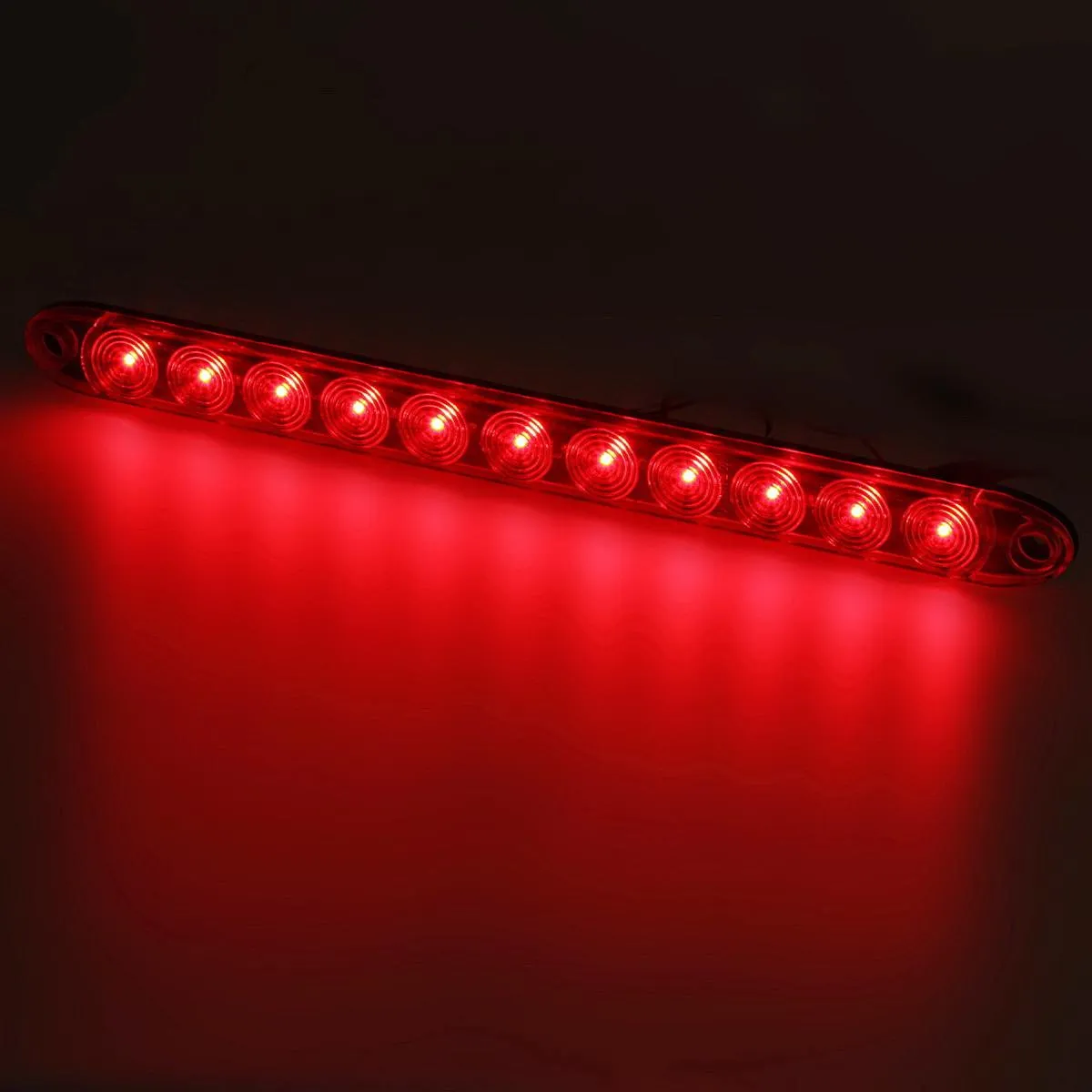 Partsam 4pcs Red 15inch Inch Sealed 11 LED Third Brake Light Bar Stop Turn Signal Tail 3rd Brake Light ID Bar Truck Trailer RV Camper Waterproof