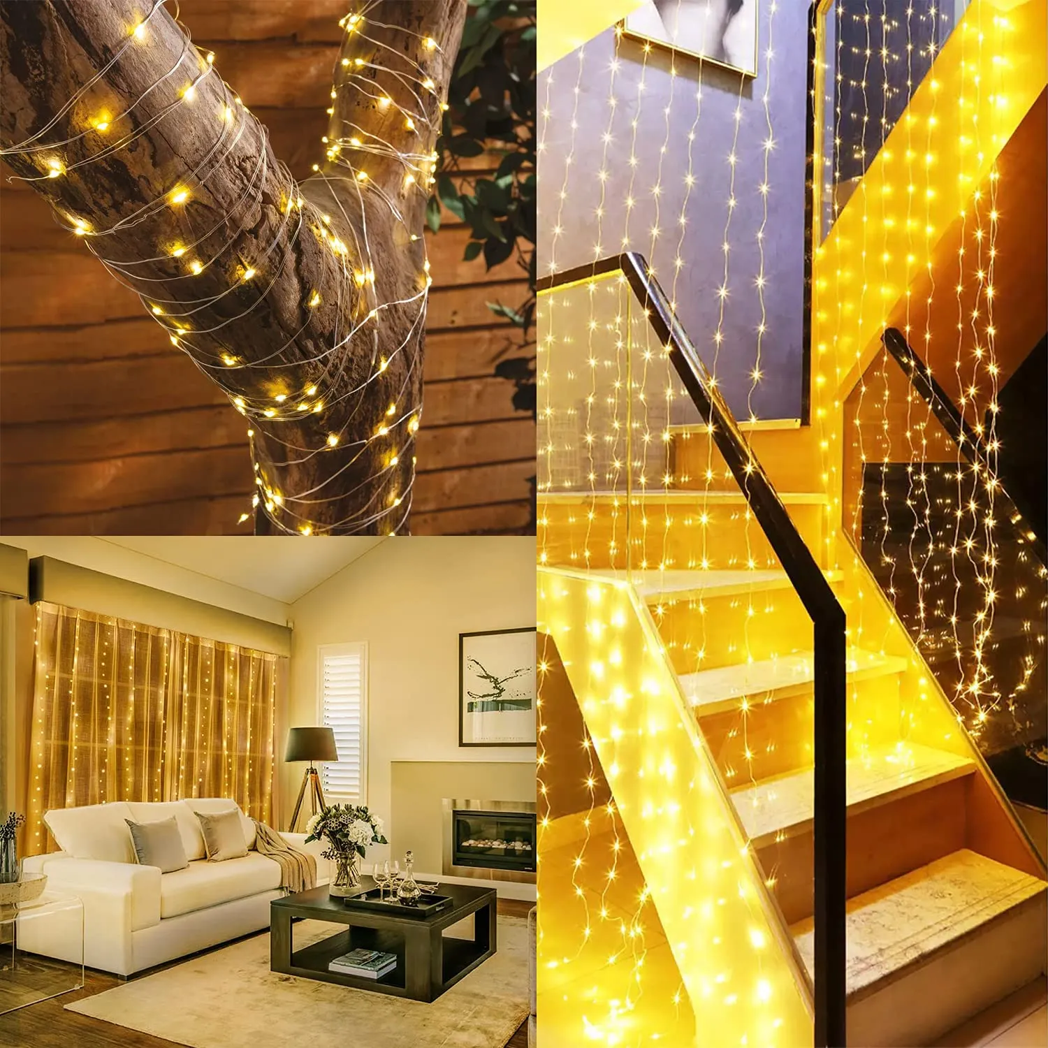 Party Propz Led Lights for Decoration - 300 LED Warm White Colour Curtain Lights for Decoration with Remote Control | 8 Flashing Modes | Fairy Lights for Room Decoration | Window Curtain Lights Home