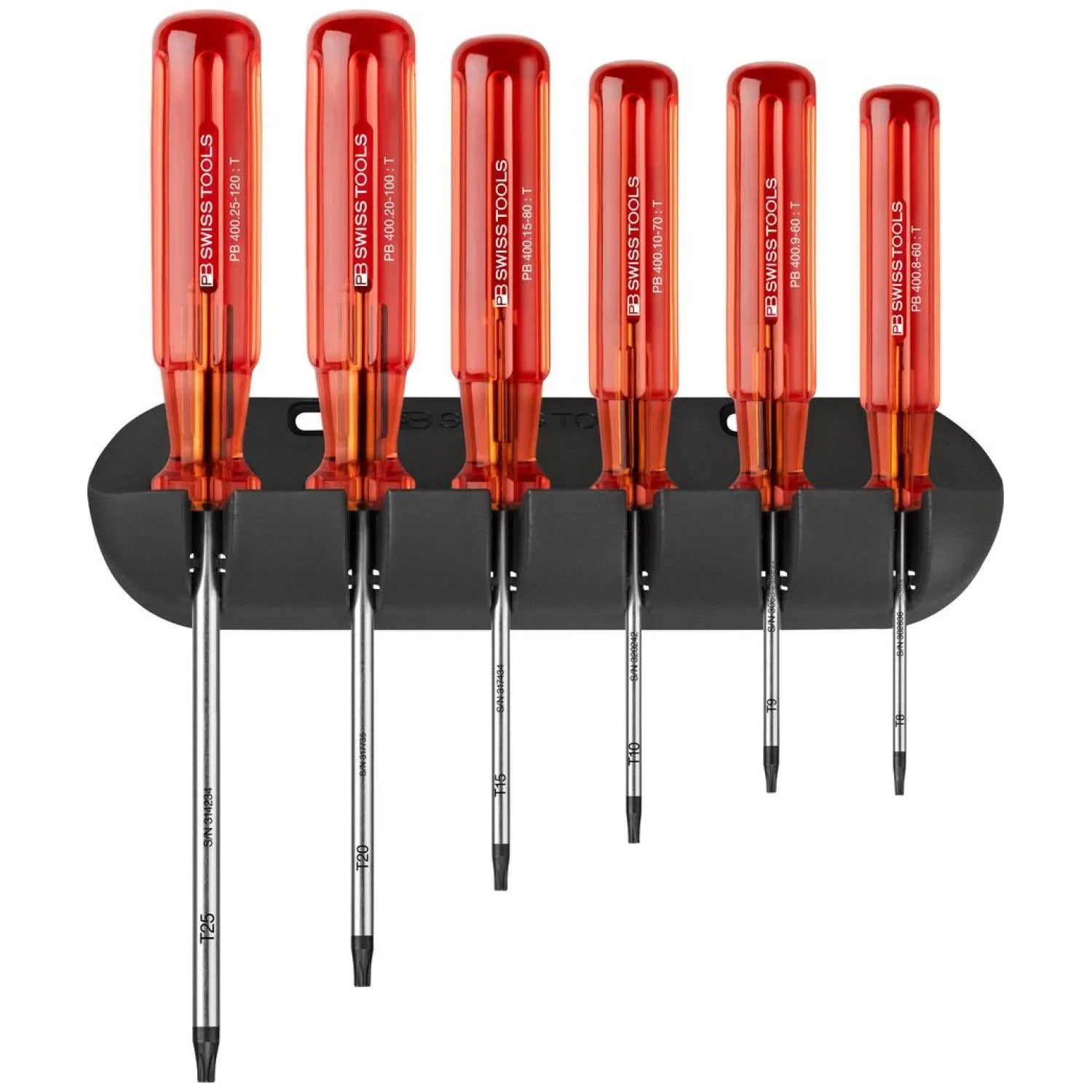 PB Swiss Tools PB 440.CBB Classic Screwdriver Set, Torx®, 6 pcs w/ Wall Mount