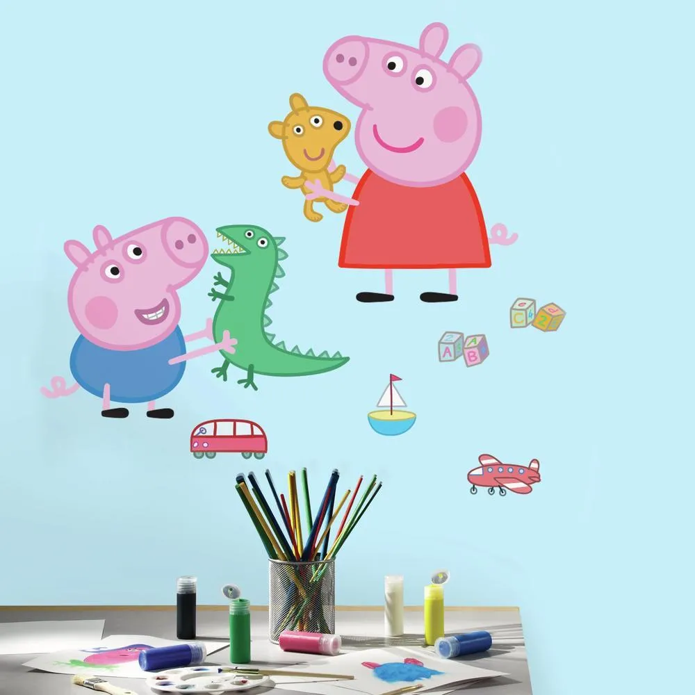 Peppa Pig and George Playtime Giant Wall Decals