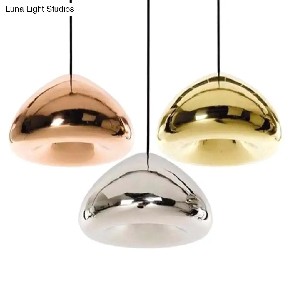 Postmodern Blown Glass Pendant Light - Recessed Shade, 1 Head - Ideal for Restaurants and Ceilings