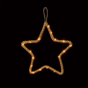 Premier 30cm Jute Rope Lit Star