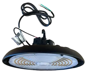 PRO-SELECT UFO High Bay 150lm/w  240w/200w/150w Selectable 3500K/4000K/5000K Tunable W/Pre-Installed 12V AUX PIN Sensor Socket 36,000 Lumens w/6ft Whip Cord