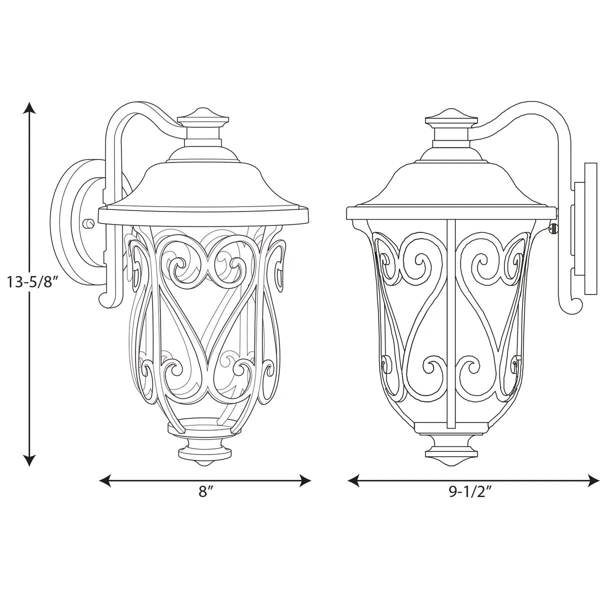 Progress P560104 Leawood 8" Wide LED Outdoor Wall Lantern