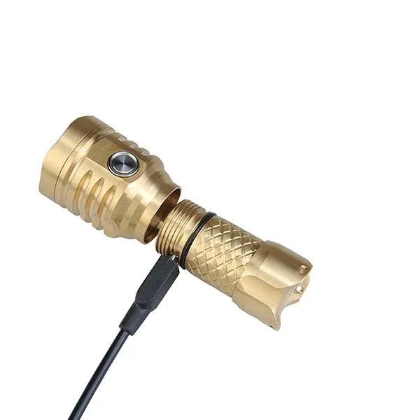 PT16-BS USB Rechargeable 1200 Lumens Brass EDC Flashlight