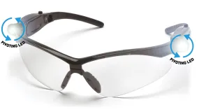 Pyramex SB6310SPLED PMXTREME Black Safety Glasses W/ Clear Lens with LED Temples Lens (6 each)