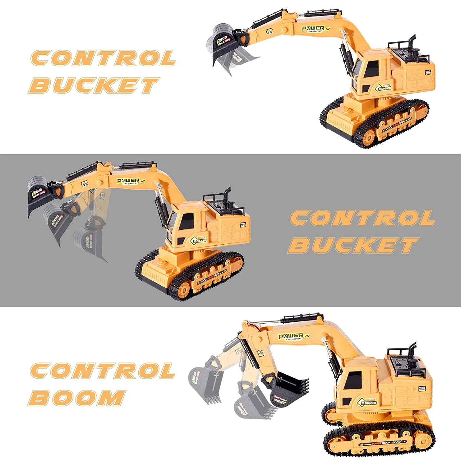 Remote Control Excavator Toys 1:20 Rechargeable RC Construction Vehicles