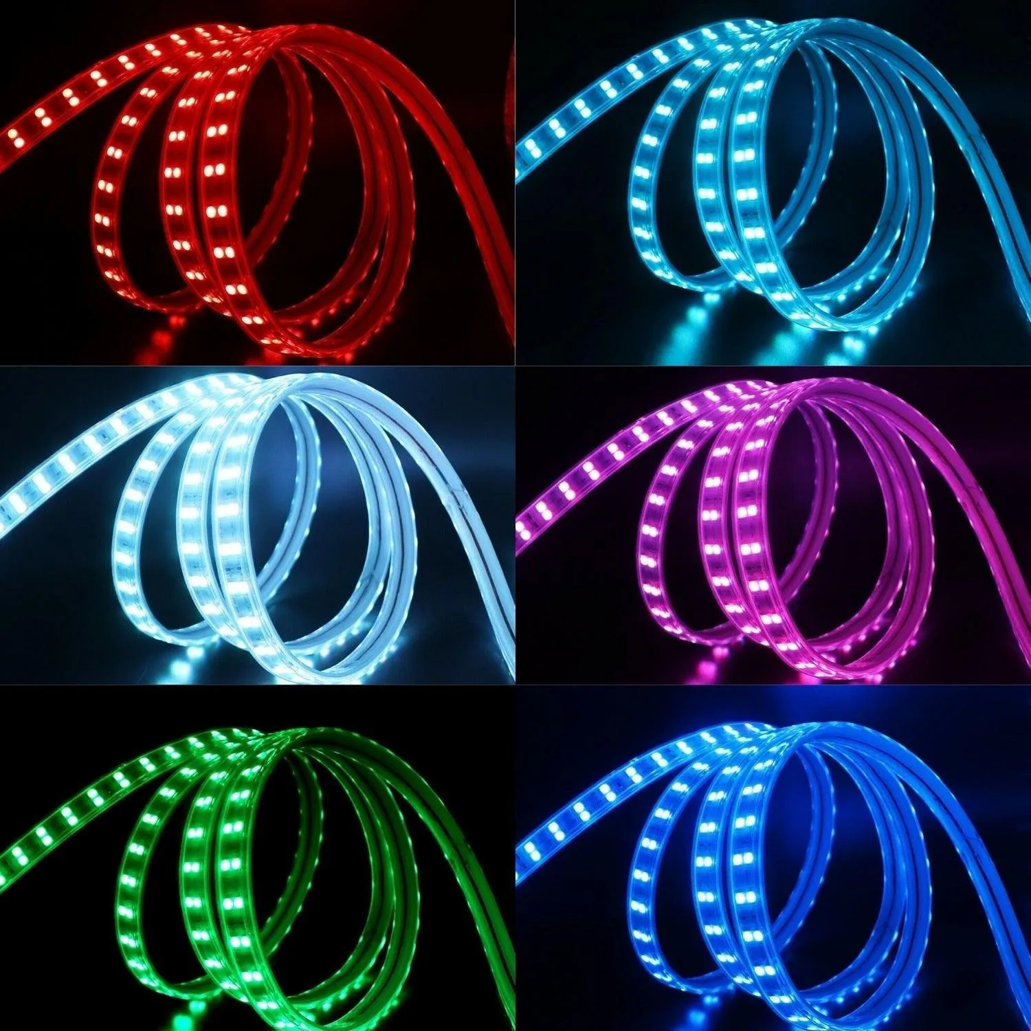 RGB LED Strip 220V 240V 120 LEDs/m IP65 Waterproof WIFI App Control Work With Google & Alexa