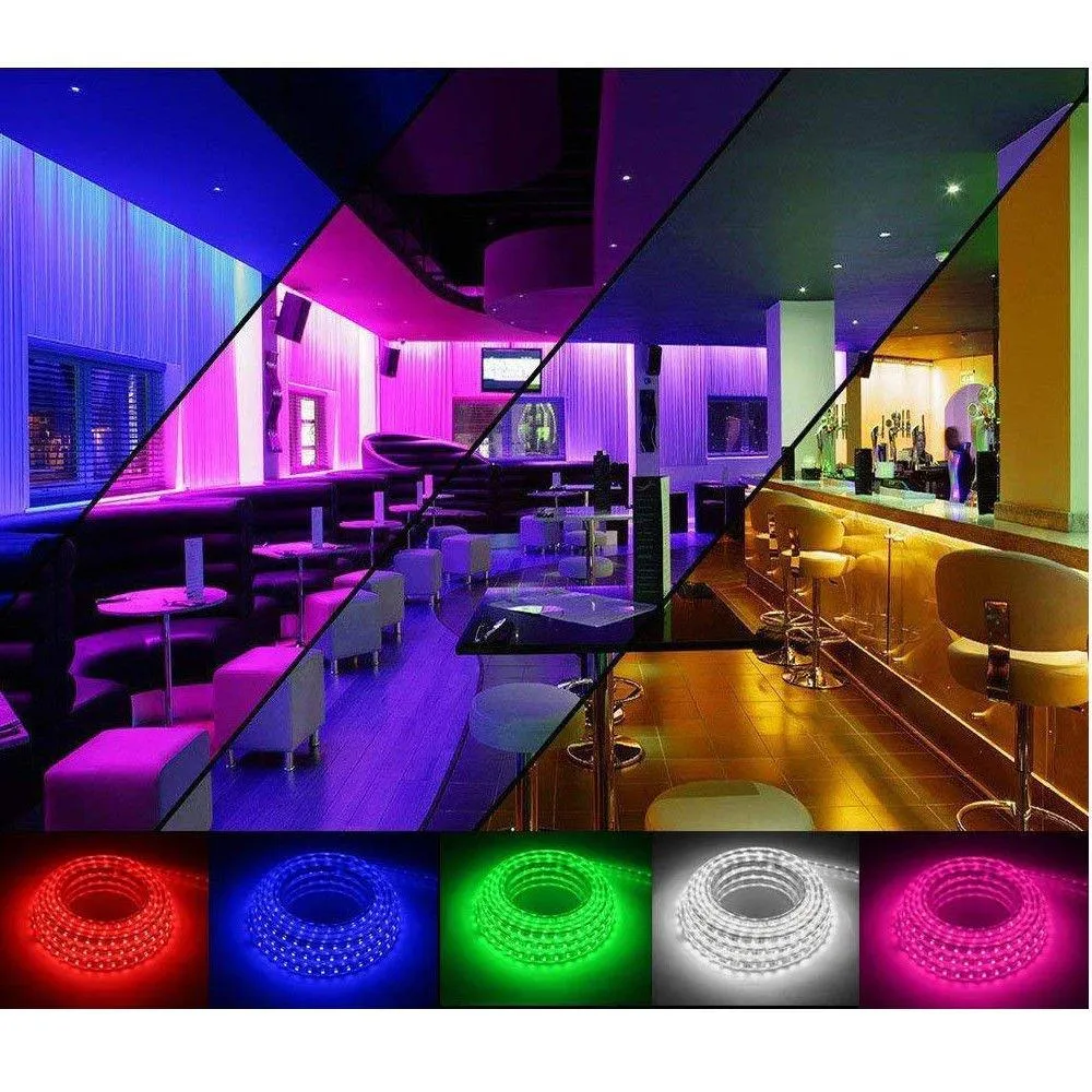 RGB LED Strip 220V 240V 120 LEDs/m IP65 Waterproof WIFI App Control Work With Google & Alexa