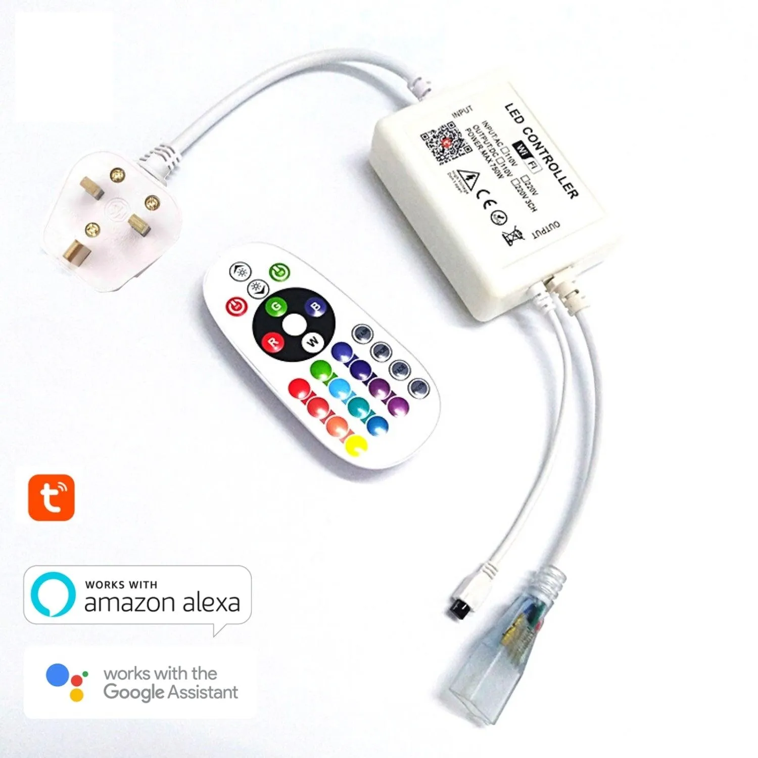 RGB LED Strip 220V 240V 120 LEDs/m IP65 Waterproof WIFI App Control Work With Google & Alexa