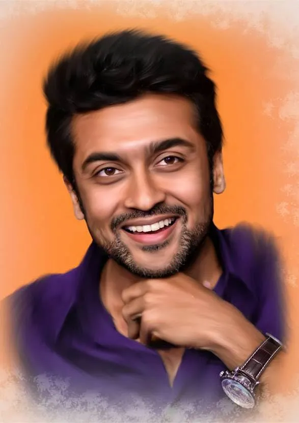 SHIVOID®Suriya Wall Sticker - Cute Smile Actor Suriya Poster - Self-Adhesive Sticker (30 cm, Pack of 1)