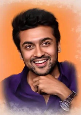 SHIVOID®Suriya Wall Sticker - Cute Smile Actor Suriya Poster - Self-Adhesive Sticker (30 cm, Pack of 1)