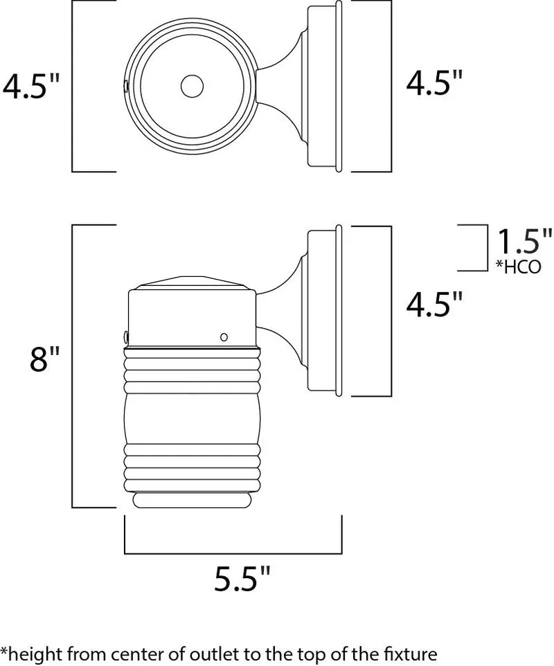 Side Door 4.5" Single Light Outdoor Wall Mount in Black