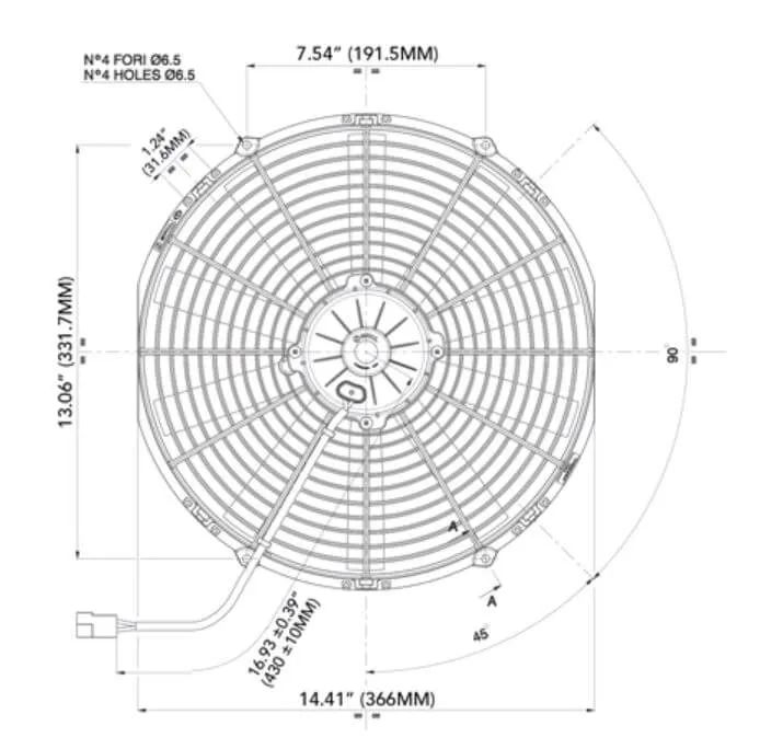 SPAL Electric Radiator Fan (14" - Puller Style - High Performance - 1623 CFM) 30102041