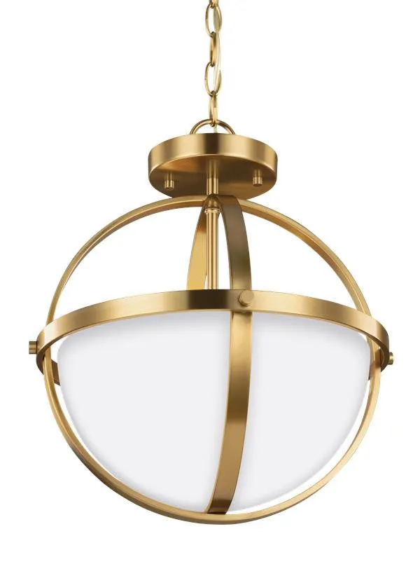 Spherical Satin Bronze 2 Light Semi-Flush