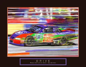 Stock Car Racing "Drive" Motivational Poster - Front Line