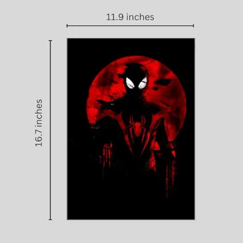 Super Hero Wall Sticker, Decorative for Living Room, Bedroom, Office, Hall, Kids Room Comics Posters for Wall Framed Wallpaper for Living Room, Bedroom, Kids, Desk Decor (16.7 Inch X 11.9 Inch)