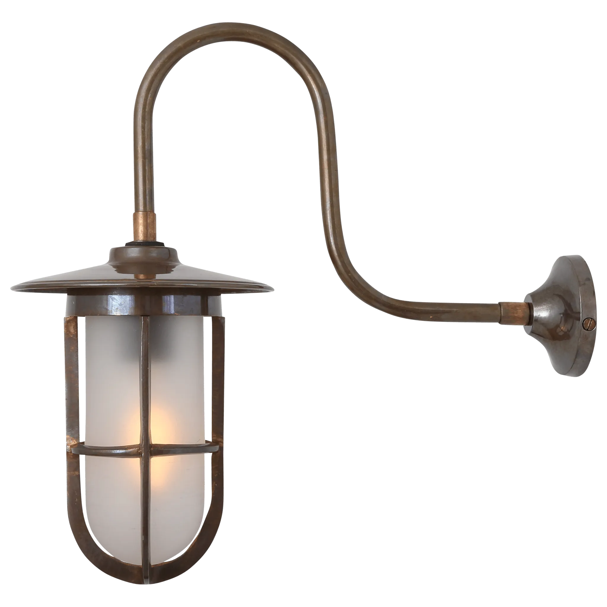 Swan Neck Well Glass Wall Light