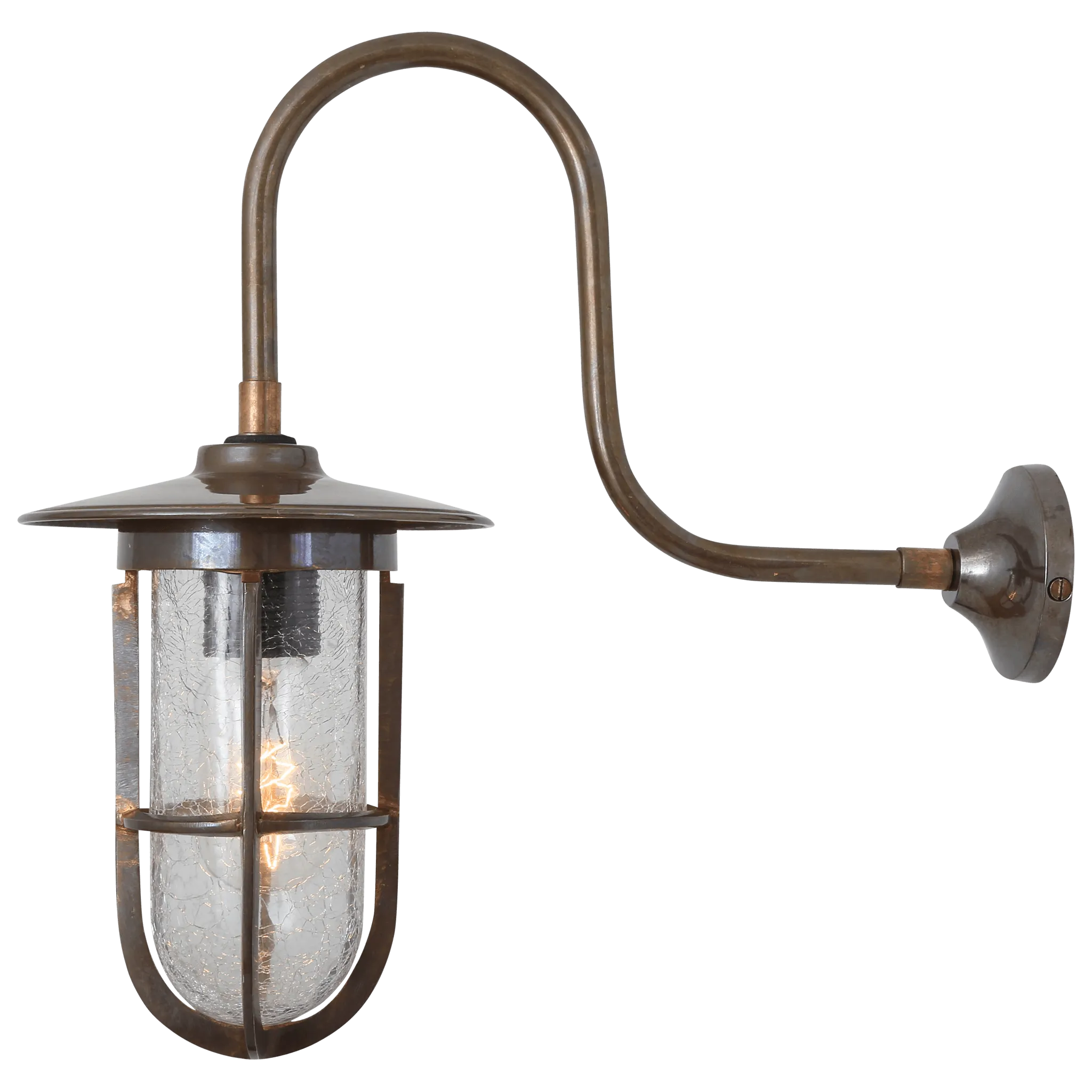 Swan Neck Well Glass Wall Light