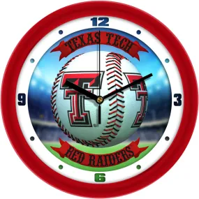 Texas Tech Wall Clock - Baseball Home Run