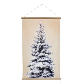 The Christmas Workshop 71119 Pre-Lit Christmas Tree Wall Art/Durable Fabric Tapestry/Warm White LEDs/Decorative Wall Hanging