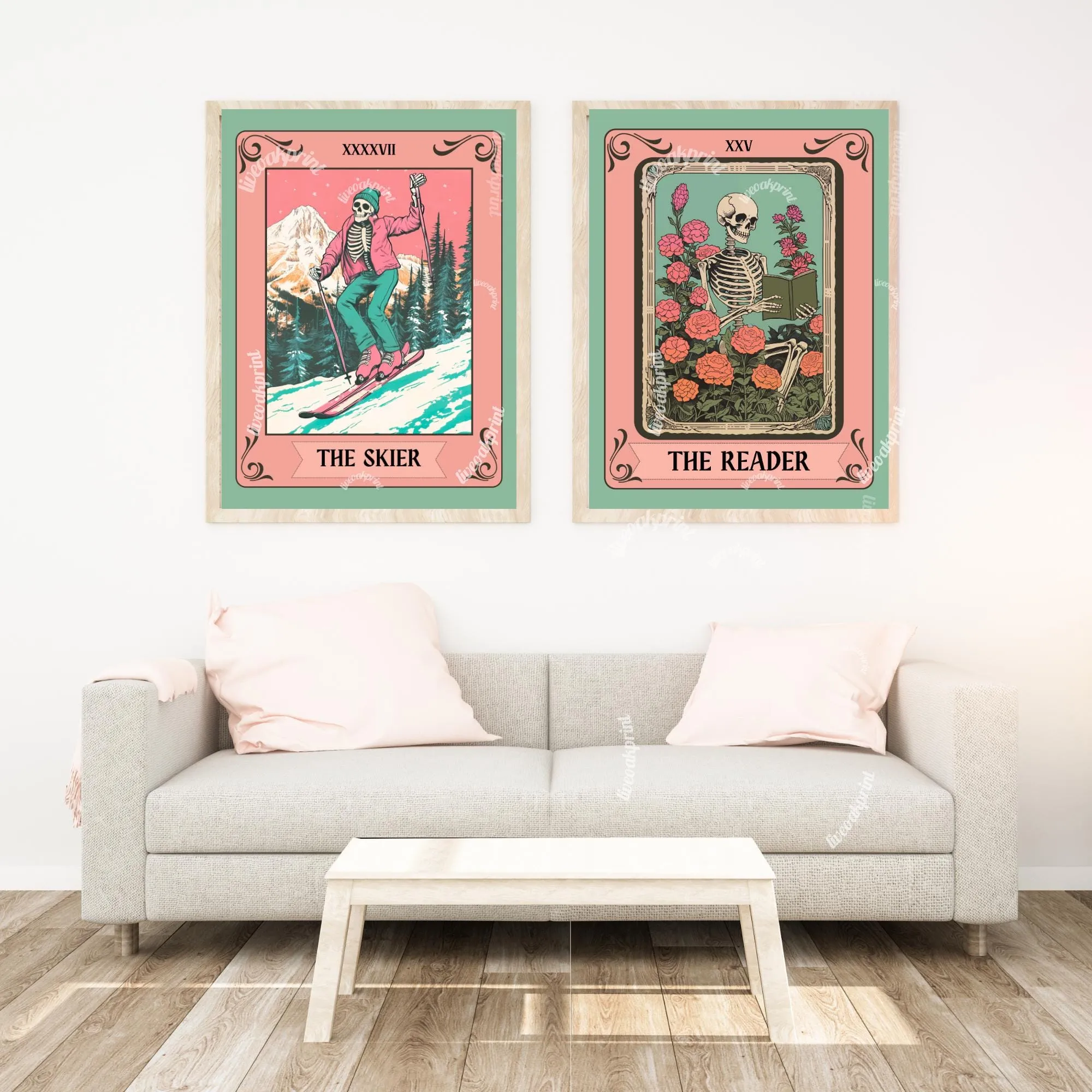 The Skier Tarot Print – Skiing Wall Art – Ski Decor  – Gift for Skiers – Ski Wall Decor - Ski Print - Skiing Gift - Funky Ski Wall Decor