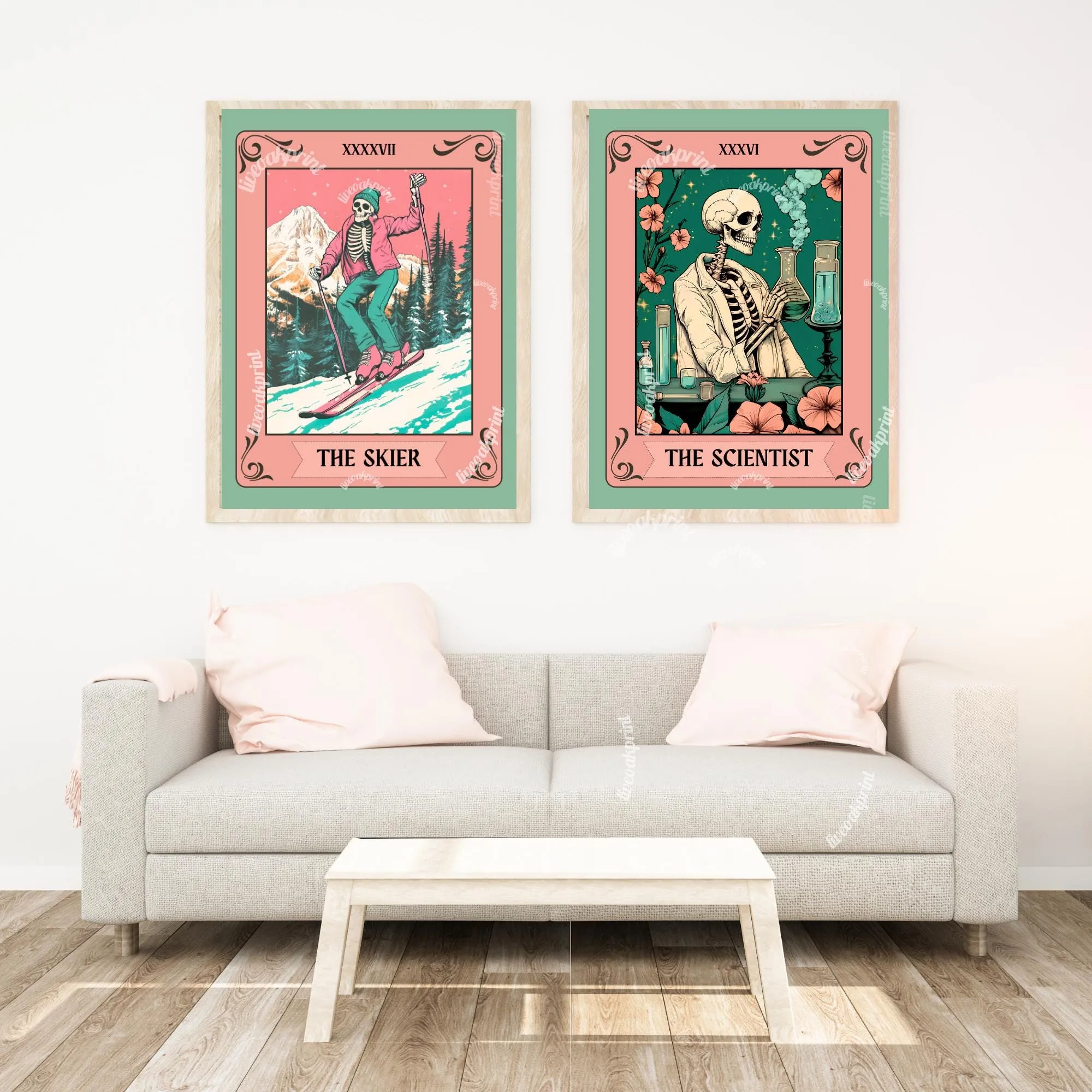 The Skier Tarot Print – Skiing Wall Art – Ski Decor  – Gift for Skiers – Ski Wall Decor - Ski Print - Skiing Gift - Funky Ski Wall Decor