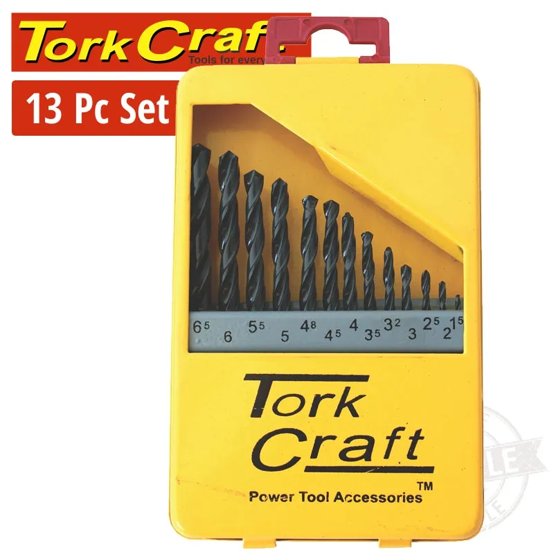 TORK CRAFT DRILL BIT SET 13PCE ROLL FORGED METAL CASE NR00013