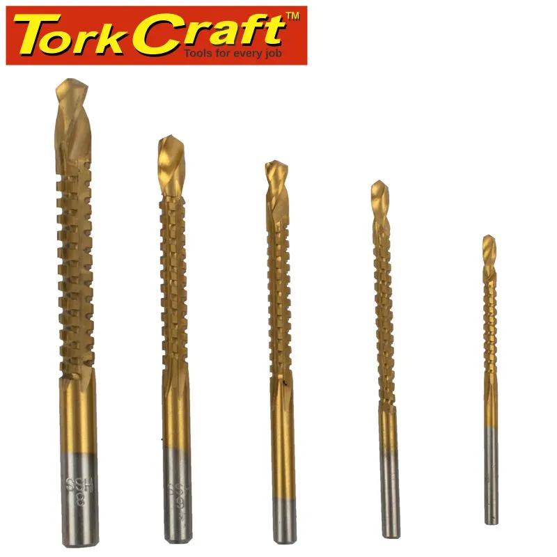 TORK CRAFT DRILL SAW SET HSS TIN.COATED 3-4-5-6-8 TC362018