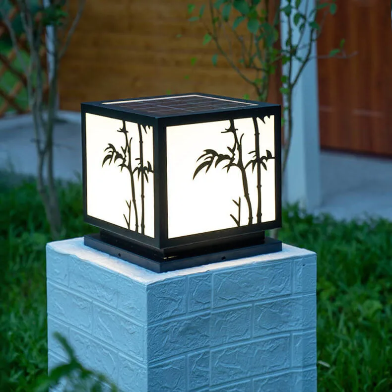 Traditional Chinese Solar Square Stainless Steel Acrylic LED Outdoor Landscape Light For Outdoor Patio