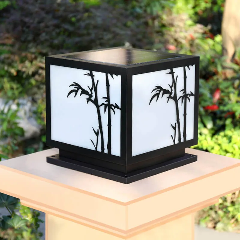 Traditional Chinese Solar Square Stainless Steel Acrylic LED Outdoor Landscape Light For Outdoor Patio