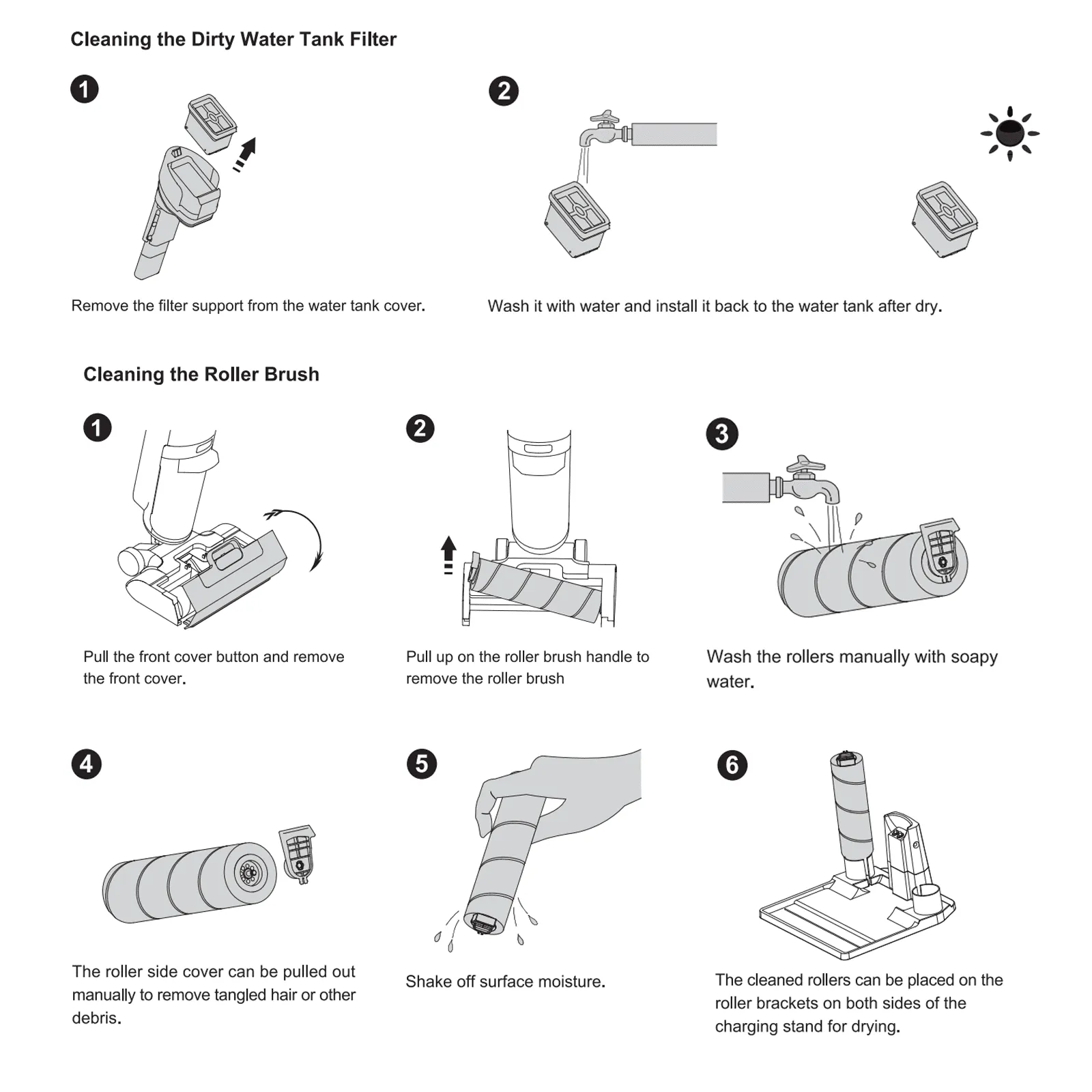 VacTide V1 Replacement HEPA Assembly & Brush Roller, 1 Pack