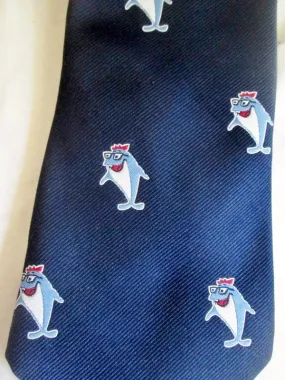 Vtg STARKIST STAR KIST CHARLIE TUNA FISH Neck Tie BLUE Switzerland Mermaid Nautical