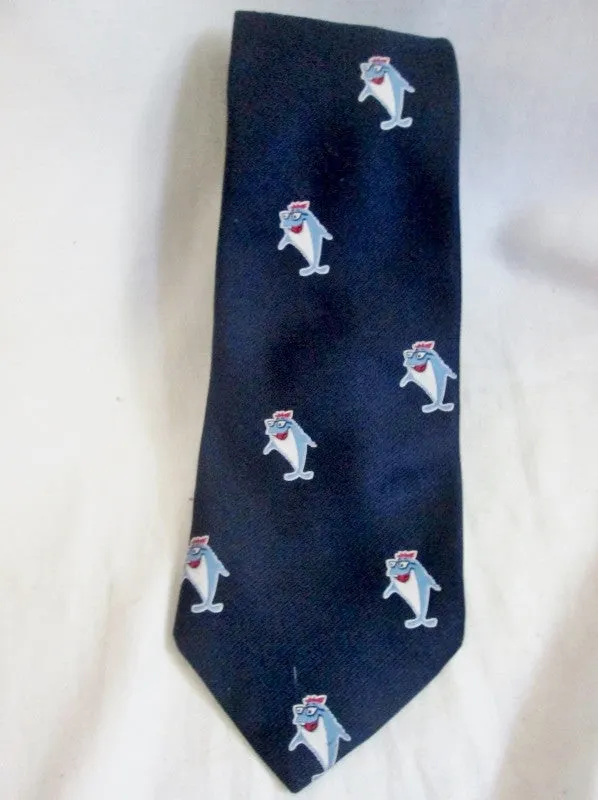 Vtg STARKIST STAR KIST CHARLIE TUNA FISH Neck Tie BLUE Switzerland Mermaid Nautical