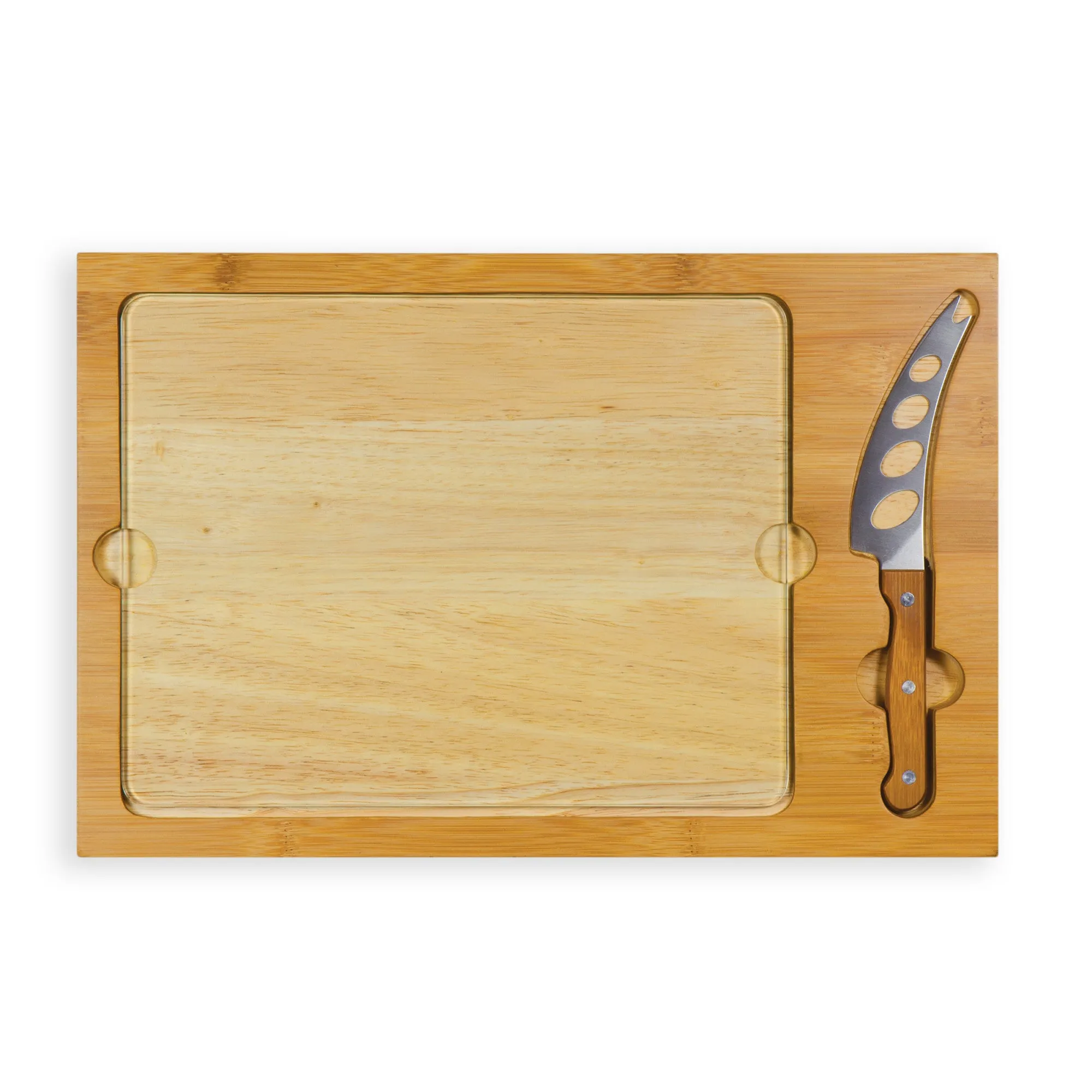 Washington Huskies Basketball Court - Icon Glass Top Cutting Board & Knife Set